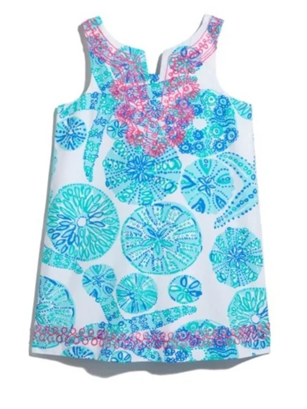 Lilly Pulitzer Target Toddler Sleeveless Shift Dress 2T White Blue Pink Coastal